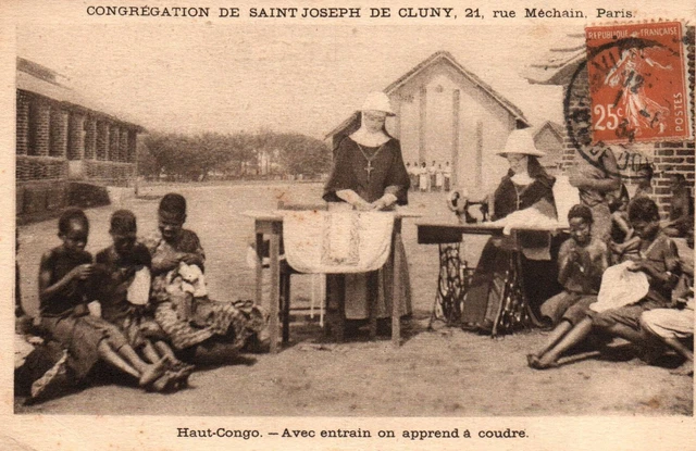 CPA HAUT-CONGO - Avec Entrain on apprend à Coudre - Congrégation St-Joseph Cluny