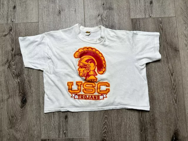 vtg USC Trojans mascot 80s midriff crop top alpha kappa delta zeta 90s Russell L