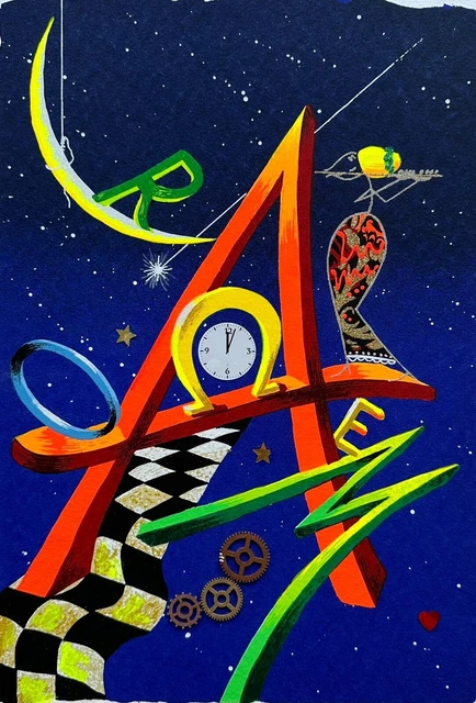 Quadro Amore cosmico II | Meloniski da Villacidro 47x35 serigrafia arte pop ital
