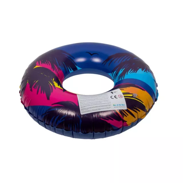 PALMBUOY : Bouée Gonflable Rétro Design Palmier et Sunset 90 cm Forme Donut