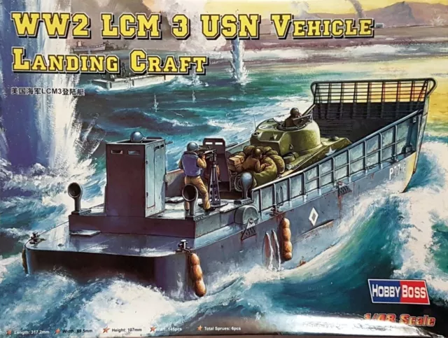 Hobby Boss 84817 WW2 LCM 3 USN Vehicle Landing Craft 1:48 Neu in OVP