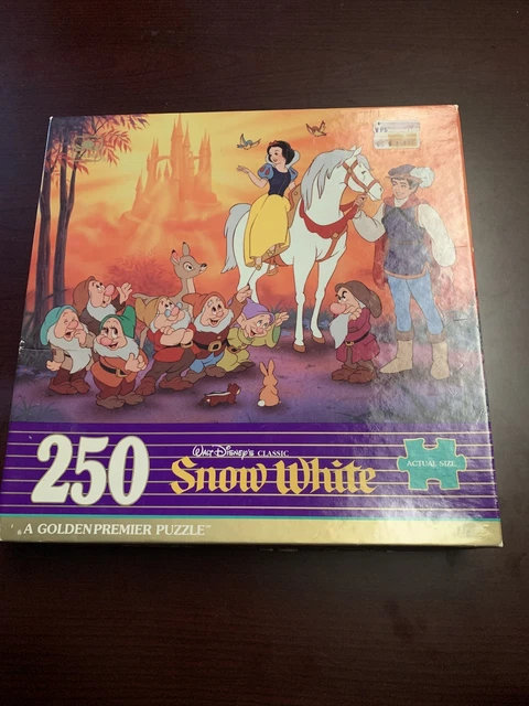 VINTAGE WALT DISNEY Snow White & Seven Dwarfs 250 Puzzle Golden Premier ...