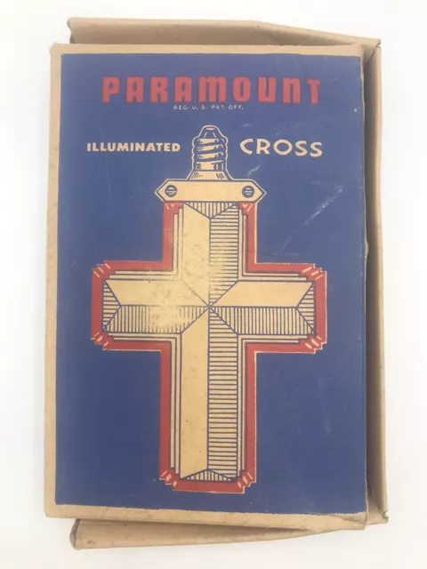 Vintage Paramount Illuminated Cross Christmas Tree Light Plastic - Not Tested