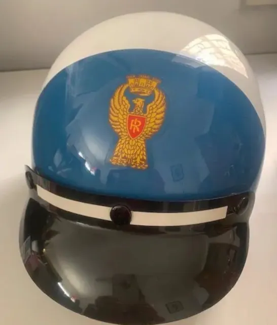 Casco Polizia Di Stato Da Moto Storico Vintage Anni 90