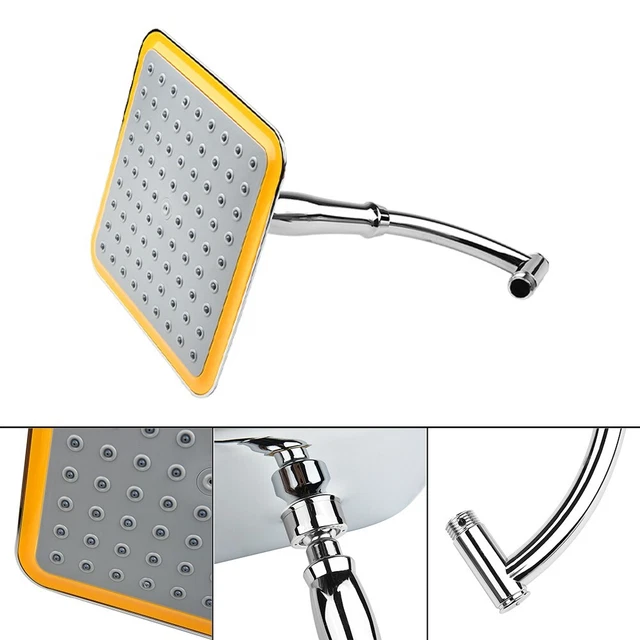 Soffione Doccia ABS Set Argento di Forma Quadrata Cascata 23 23cm Accessories