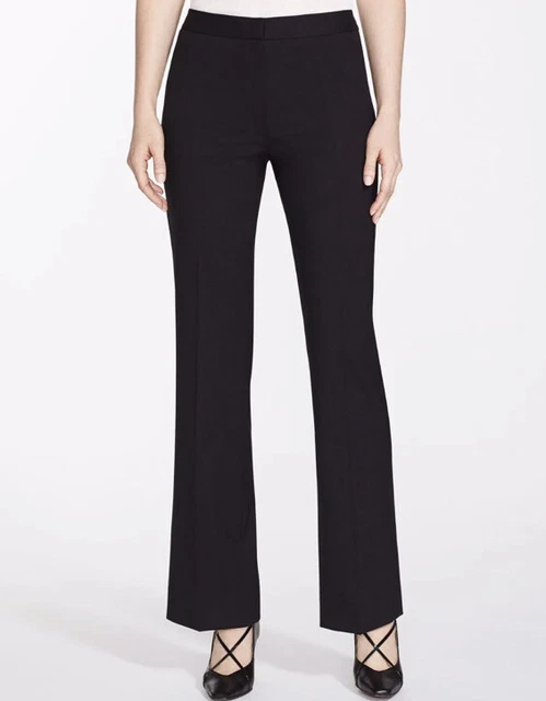 Lafayette 148 Sz 4 Wool Blend Pants Black Trouser Straight Leg Career Suit