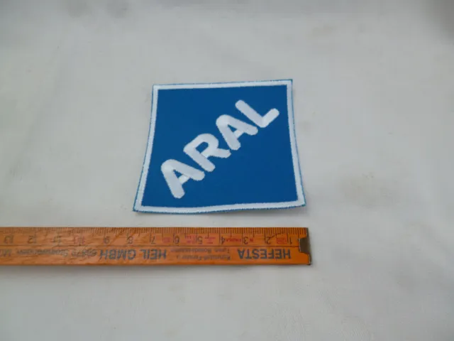 ARAL Aufnäher Patch Sticker o.ä. aus Stoff schon  älter von Tankstelle 8x8cm