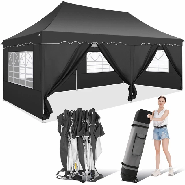 Klapp Pavillion 3x6m Faltpavillon Pop up Gartenzelt Partyzelt Wasserdicht Zelt