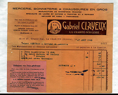 La charite-sur-loire (58) hosiery mill haberdashery "gabriel clayeux" in 1935