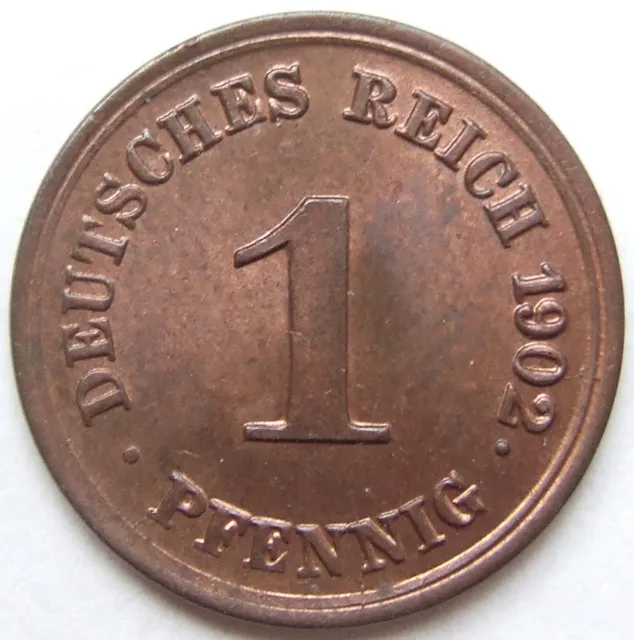 Münze Deutsches Reich Kaiserreich 1 Pfennig 1902 G in Stempelglanz