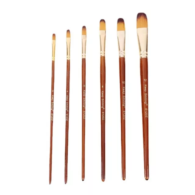 6 Pcs Acrylic Paint Brush Set for Acrylic Watercolor Gouache Face Painting