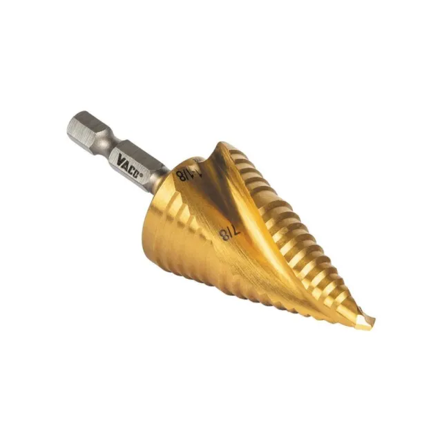 Klein Tools 25961 Step Drill Bit, Spiral Double-Fluted, 7/8" to 1-1/8", VACO 16