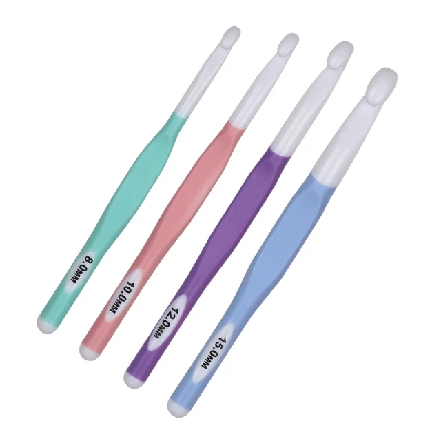4 pcs Large Sizes Crochet Hooks Set Ergonomic Needles for Knitting Shawl