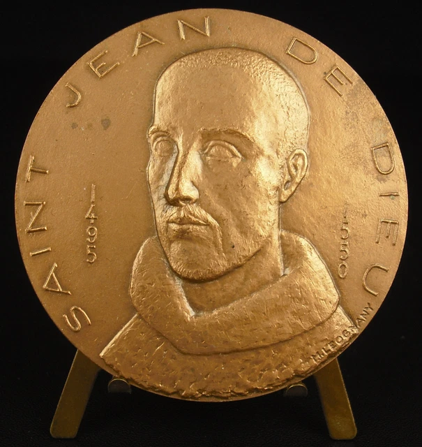 Médaille De Saint Jean L'Apôtre - Laiton Argenté - 18 Mm - Cadeau Religieux - Made In Italy