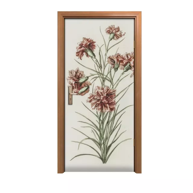Adesivo per porta peel & stick decalcomania avvolgente disegno fiori floreali pianta Johan Teyler 2
