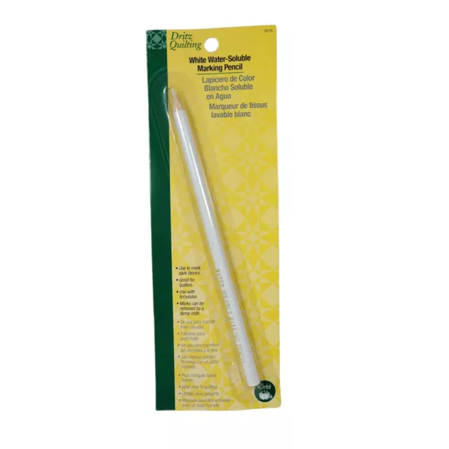 Dritz Quilting 3079 White Water Soluble Marking Pencil