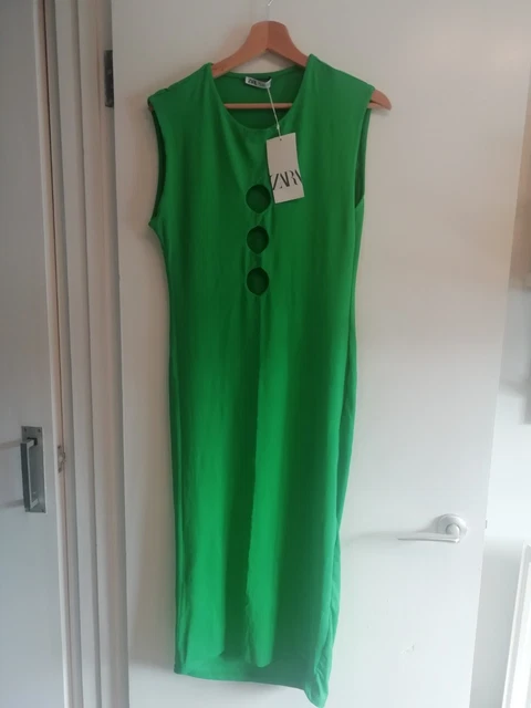 ZARA PLEATED TIE Dye Halter Neck Dress Multicoloured Size S M L 3666/096  New 14.95 - PicClick UK