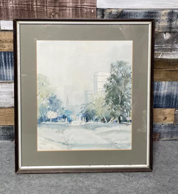 Original Watercolour Painting of A Couple Walking into Town