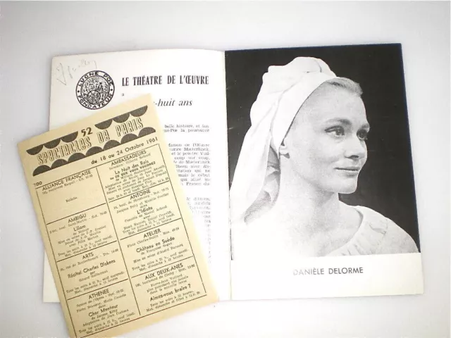 Ancien Programme Theatre De L'oeuvre 1961 L'annonce Faite À Marie