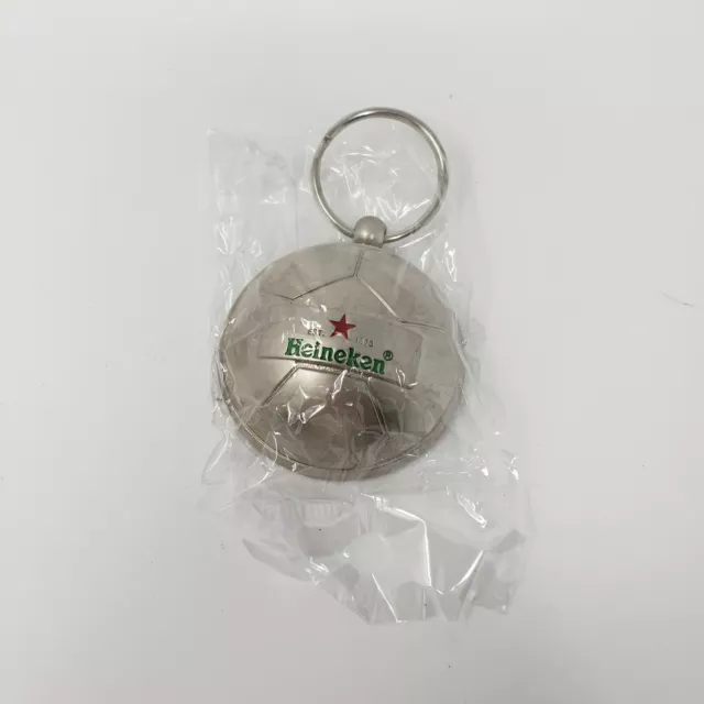 Heineken Soccer Ball Keychain Bottle Opener Craft Beer Silver New