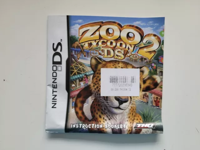Nintendo ds booklet instructions manual zoo tycoon 2
