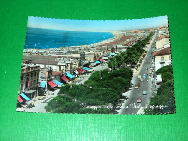 Cartolina Viareggio - Panorama Viali e spiaggia 1960
