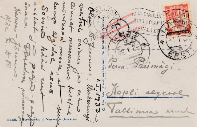 Estland: 1933 Ansichtskarte Narva