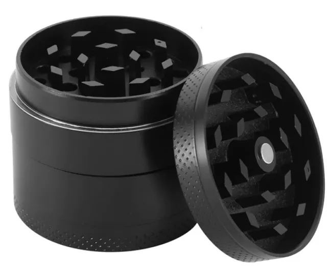 Tobacco Herb Grinder 4 Layers Zinc Alloy Metal Magnetic Top Spice 1.5 inch 2