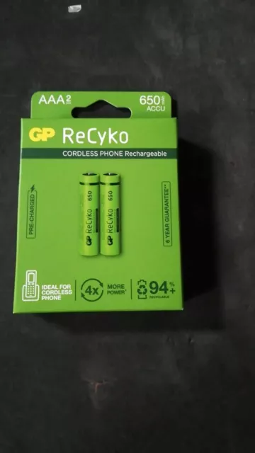 Blister 2 Batterie Ricaricabili AAA GP ReCyko for Cordless Phone