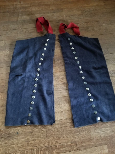 Antique trade cloth used for Native American dance leggings, navy blue
