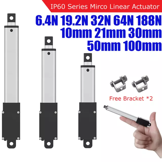 DC 12V Micro Mini Electric Linear Actuator 10MM 100MM 6.4N 188N Fast upto150MM/S