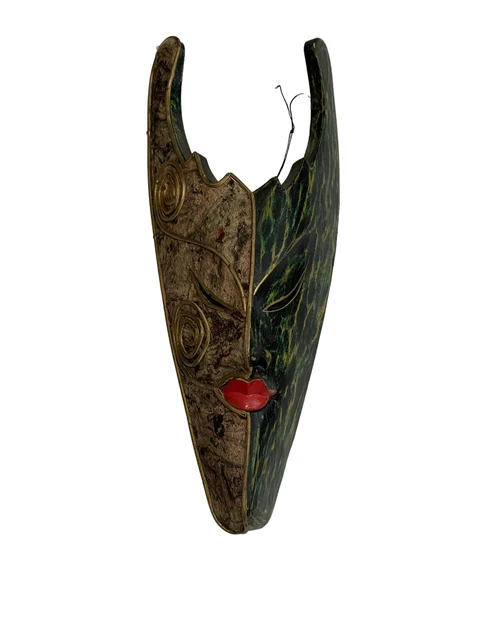 Bali Indonesian Large Ethnic Tribal Wood Carved Face Large Decorative Mask