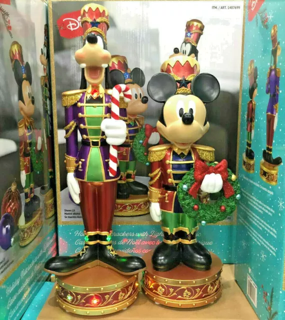 Disney Christmas Mickey And Goofy Nutcracker Musical LED Light Up Decorations