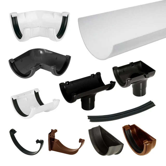 P Gutter HALF ROUND UPVC Gutter FloPlast Rainwater PVC Guttering Drainage £0.99 ...