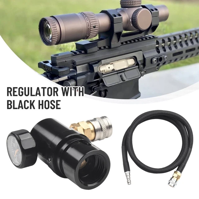 Psi Regulator Paint Ball Regulator, Paint Ball HPA MR GEN2 Regulator W Foster Coupler & Remote Hose Compatible With Standard HPA And SLP Tanks(2# Regulator With Paintball Regulator