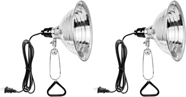 Shade Clamp Work Light Lamp Clip On Aluminum Reflector Practical 150W E26 2 Pack