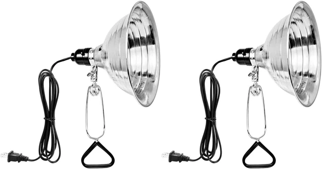 Shade Clamp Work Light Lamp Clip On Aluminum Reflector Practical 150W E26 2 Pack