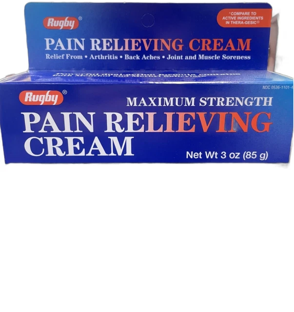 RUGBY MAXIMUM STRENGTH Pain Relieving Cream 3 oz (TheraGesic) 9.39