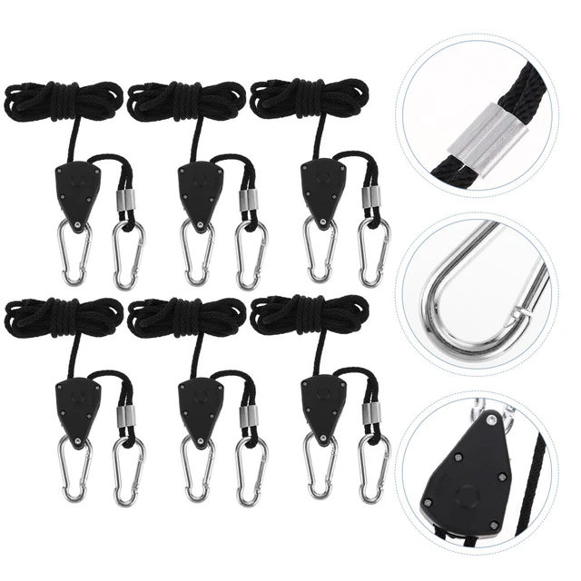 6pcs einstellbare seil aufhänger locking pulley ratsche seil kleiderbügel