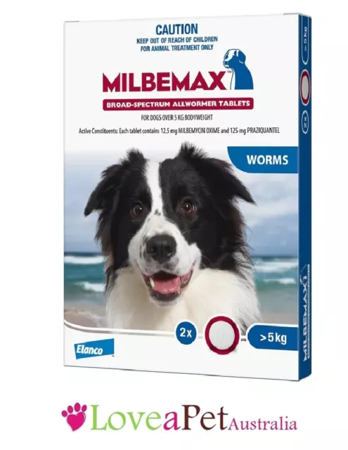 Milbemax Allwormer / Heartworm Tablets For Dogs Over 5kg  Long Expiry Dec 2024