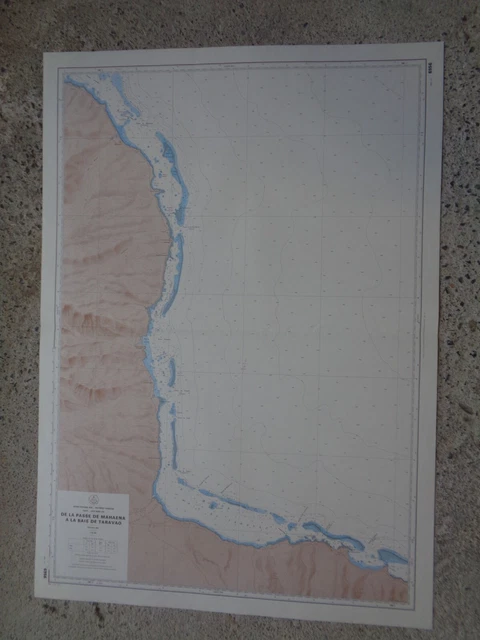 CARTE MARINE De la passe de Mahaena à la baie de Taravao Côte de Tahiti  1982