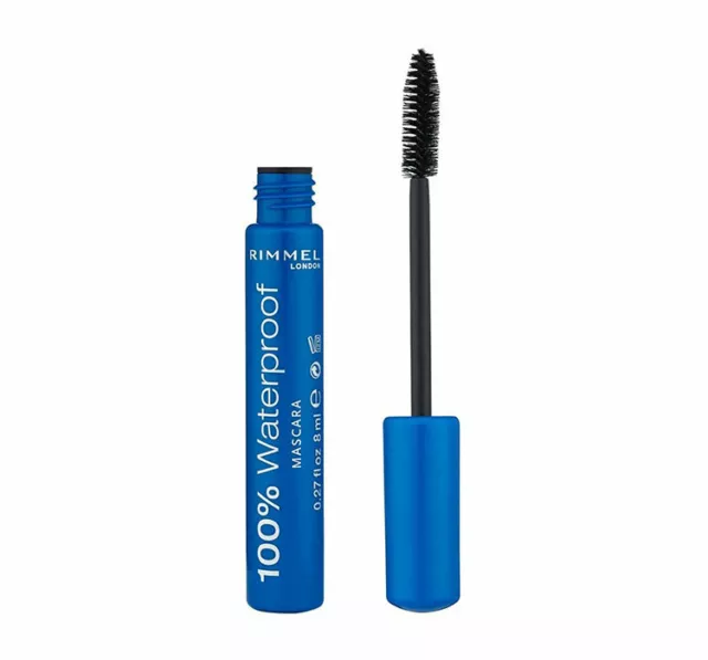 Rimmel 100% Waterproof Mascara Wimperntusche 001 Black Black 8Ml