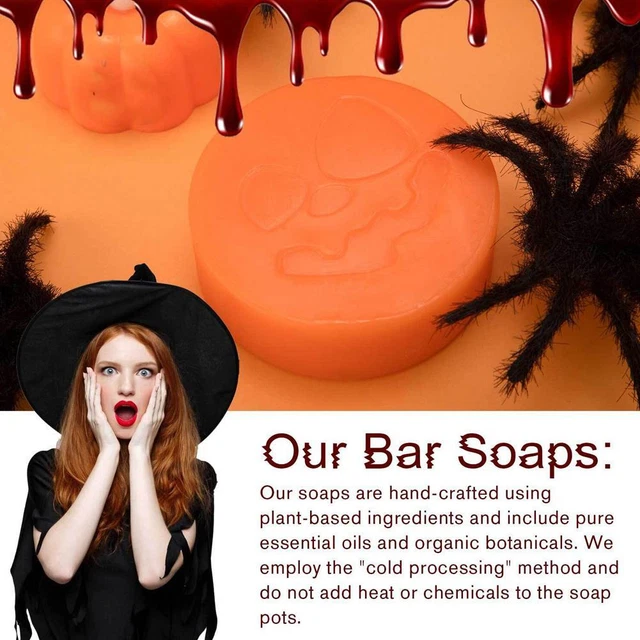 Halloween Pumpkin Soap,1 Bar Handmade All Natural Pure