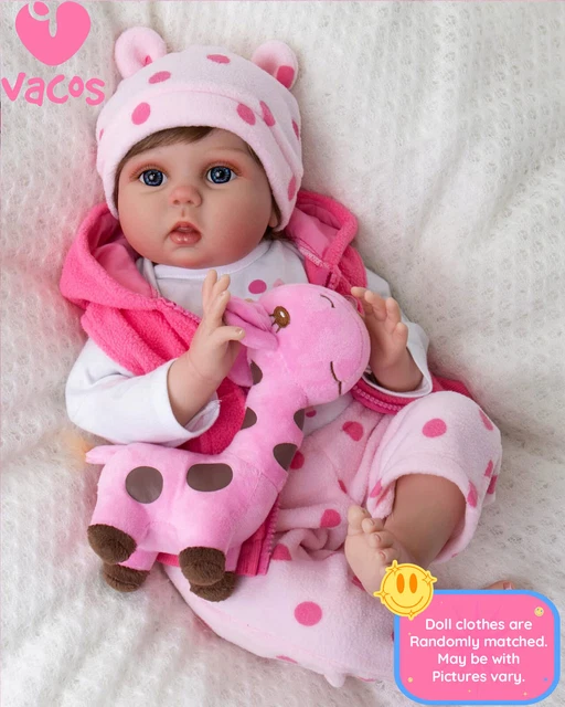 VACOS 22" Realistic Reborn Baby Dolls Vinyl-Silicone Lifelike Handmade Kids Gift