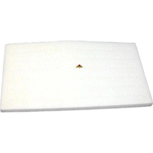 72 Slot White Foam Ring Display Tray Insert 14 1/4" x 7 3/4"