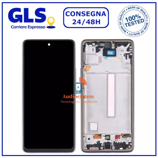 Display Touch Screen+Frame Oled Samsung Galaxy A53 5G Sm-A536 Vetro Nero Schermo