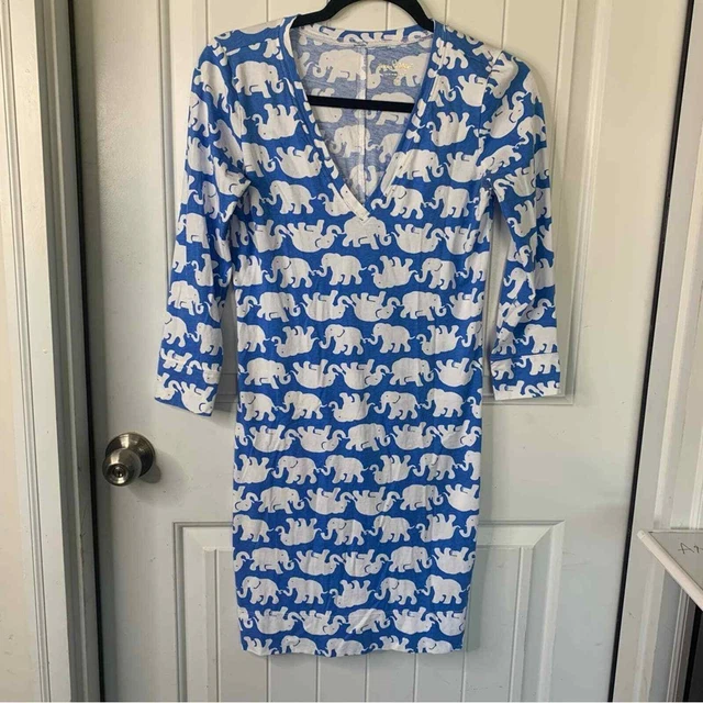 Lilly Pulitzer Christie Elephant Dusk in the Sun blue dress size XS