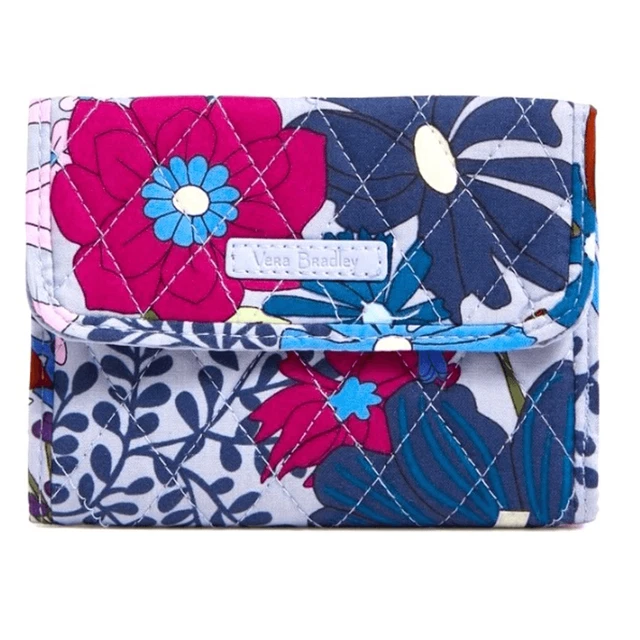 VERA BRADLEY RFID Euro Tri Fold Wallet Bengal Lily NEW