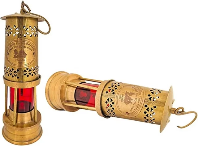 Antike Vintage nautische Laterne 11" Messing Lampe Schiff Boot Laterne Home...