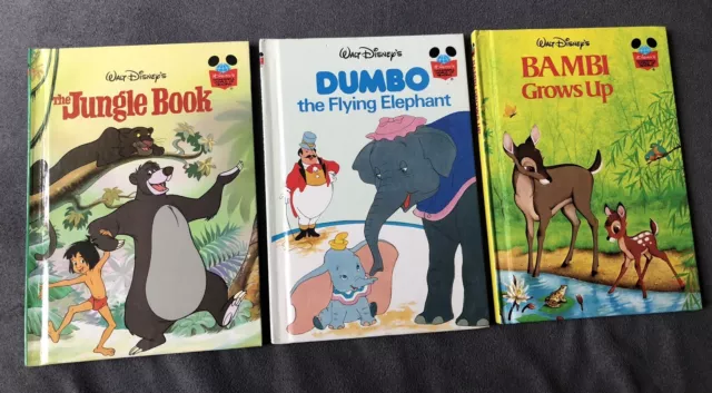 3 Vintage Hardback 1st Edition Books Walt Disney’s Wonderful World of Reading